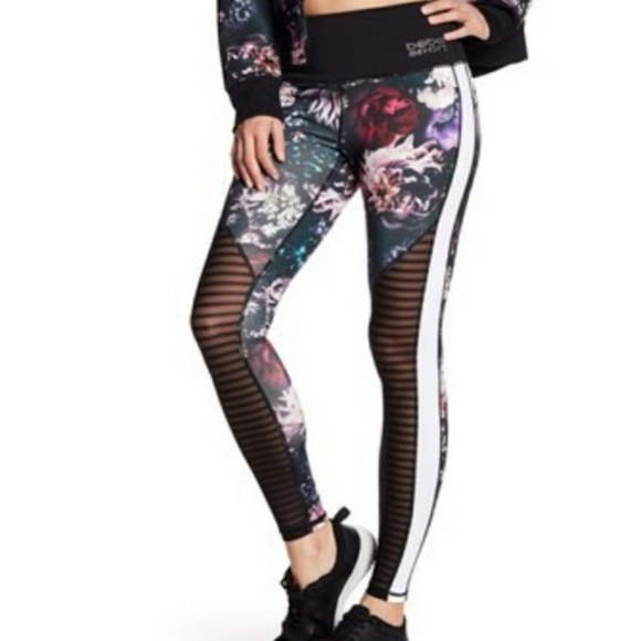 New BEBE Floral Long Leggings Yoga pants S M - Picture 1 of 8